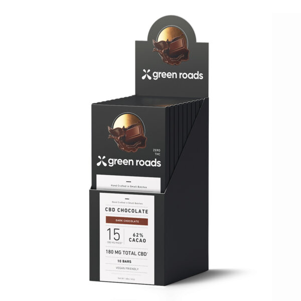 Green Roads - *Seasonal Gift* 10-Pk CBD Artisanal Dark Chocolate Bars - 1800mg Total