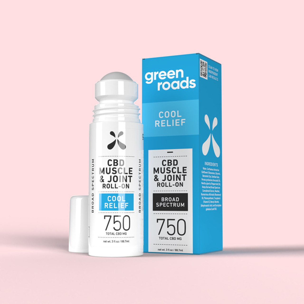 Green Roads - *NEW Look & 1/2 Price* CBD Muscle & Joint Cool Relief BSO Roll-On - 750mg