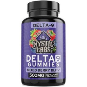 Mystic Labs – *New Brand* 500mg Delta-9 THC Mixed Berry Blitz Gummies w/10mg D9 THC – 50CT