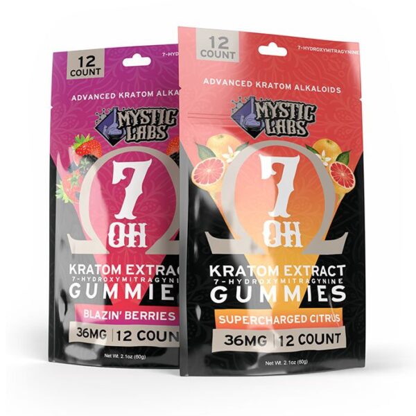 Mystic Labs - *New Product Line & Brand* 7OH Kratom Blazin' Berries Gummies 36mg - 12ct Travel Bag