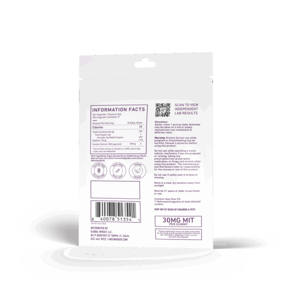 Green Roads - *New Product Line* Kratom 150mg MIT Wild Blood Orange Gummies - 5ct Travel Bag - Image 2