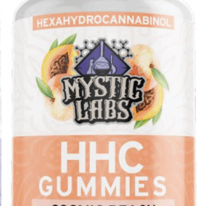 Mystic Labs - *New Product* 500mg HHC Cosmic Peach Gummies w/50mg HHC PP - 10ct Travel Bag
