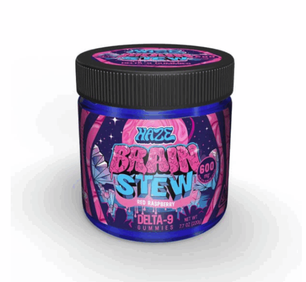 Haze - *New Brand* Brain Stew 600mg Delta-9 THC Red Raspberry Gummies w/15mg D9 THC