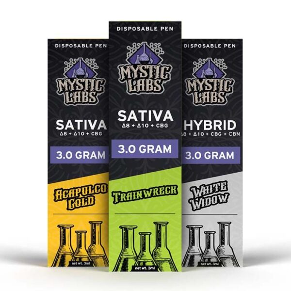 Mystic Labs - *New Product* Trainwreck (Sativa) Disposable Delta-8/Delta-10/CBG Entourage Blend (3 grams/3ml) Vape Device