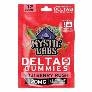 Mystic Labs - *New Product* 120mg Delta-9 THC Goji Berry Rush Gummies w/10mg D9 PP - 12ct Travel Bag