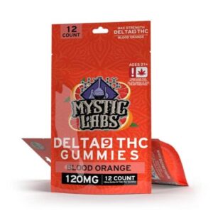 Mystic Labs - *New Product* 120mg Delta-9 THC Blood Orange Gummies w/10mg D9 PP - 12ct Travel Bag