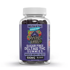 Mystic Labs - *Diabetic Solution* 500mg Delta-9 THC Sugar-Free Mixed Berry Blitz Gummies w/10mg D9 PP - 50ct